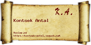 Kontsek Antal névjegykártya